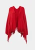 Red Brushed Shawl - One Size Image 4