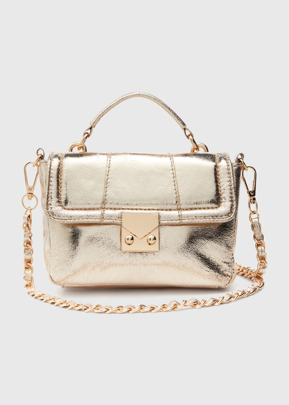 Gold Top Handle Mini Tote Bag - One Size Image 1