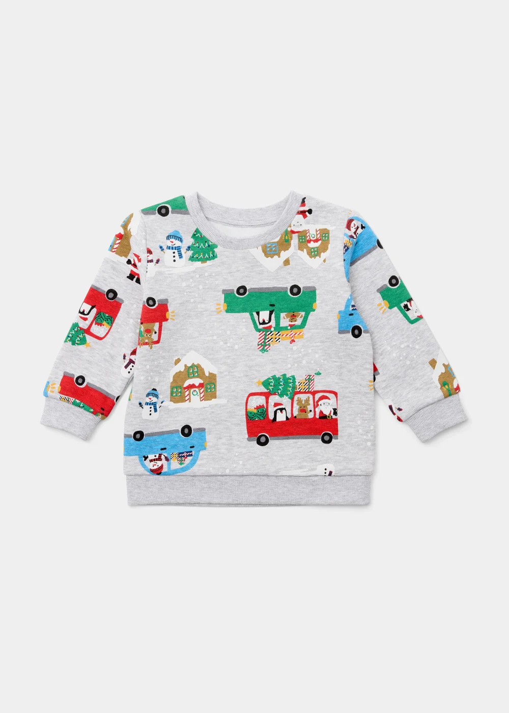 Boys Grey Marl Christmas Sweatshirt (9mths-6yrs) - 1-1.5 Yrs Image 1