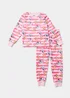 Kids Pink Bluey Stripe Fleece Pyjama Set (18mths-6yrs) - Age 18 - 23 Months Image 1