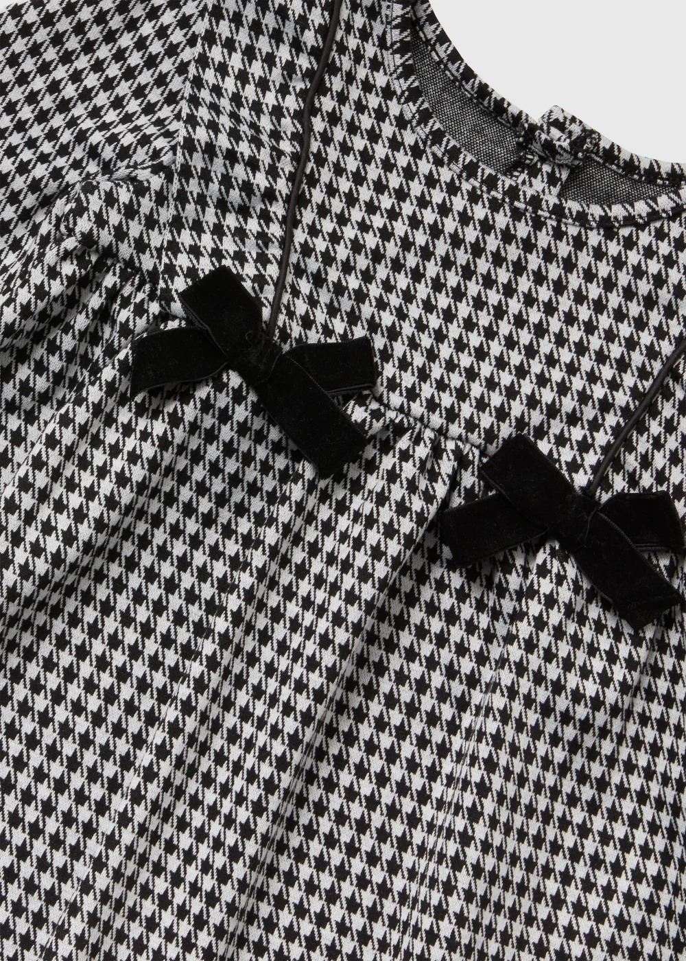 Girls Black Dogtooth Dress & Headband Set (9mths-6yrs) - 1-1.5 Yrs Image 2