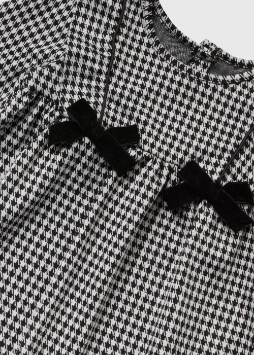 Girls Black Dogtooth Dress & Headband Set (9mths-6yrs) - 1-1.5 Yrs Image 2