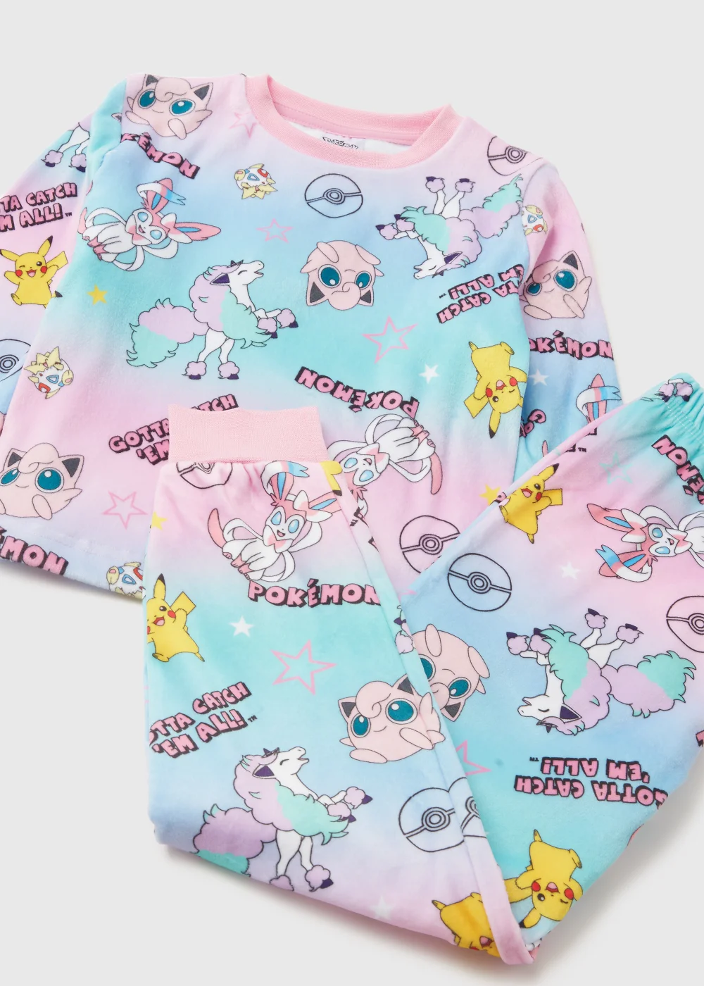 Kids Multicoloured Pokémon Print Fleece Pyjama Set (5-12yrs) - Age 5 Years Image 2