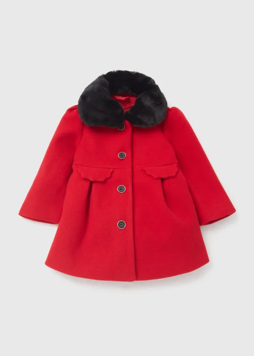 Girls Red Traditional Coat (9mths-6yrs) - 9-12 months Image 1