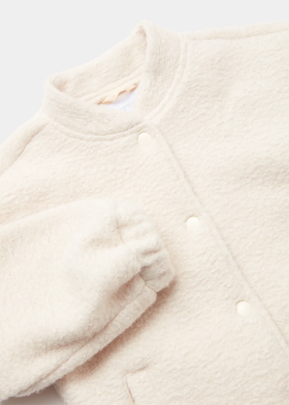 Girls Cream Boucle Bomber Jacket (4-15yrs) - 4 Yrs Image 2