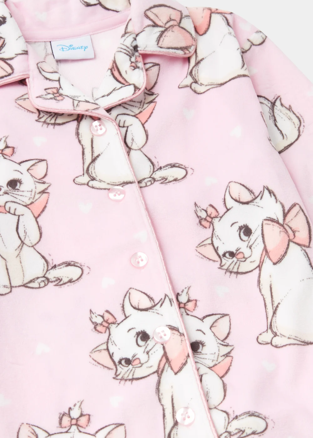 Kids Pink Disney Marie Fleece Button Up Pyjama Set (9mths-7yrs) - Age 9 - 12 Months Image 2