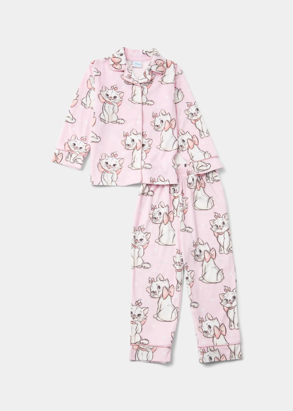 Kids Pink Disney Marie Fleece Button Up Pyjama Set (9mths-7yrs) - Age 9 - 12 Months Image 1
