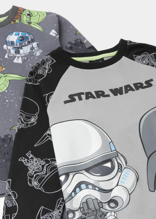 Kids 2 Pack Grey Star Wars Pyjama Sets (3-9yrs) - Age 4 Years Image 2