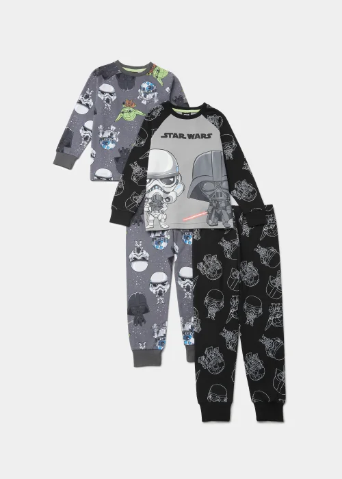 Kids 2 Pack Grey Star Wars Pyjama Sets (3-9yrs) - Age 4 Years Image 1
