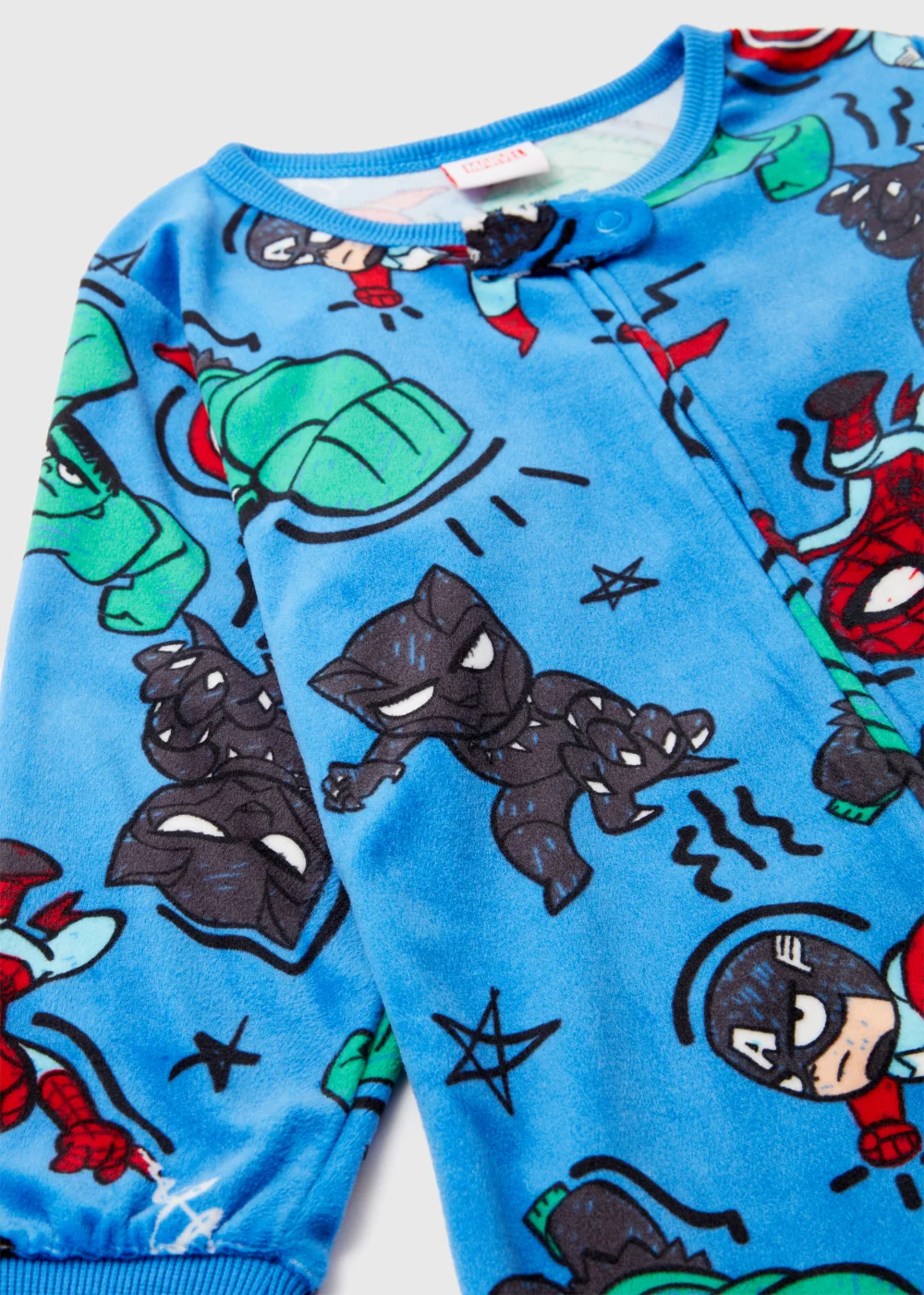 Kids Multicoloured Mini Marvel Print Hoodless Onesie (12mths-6yrs) - Age 12 - 18 Months Image 2