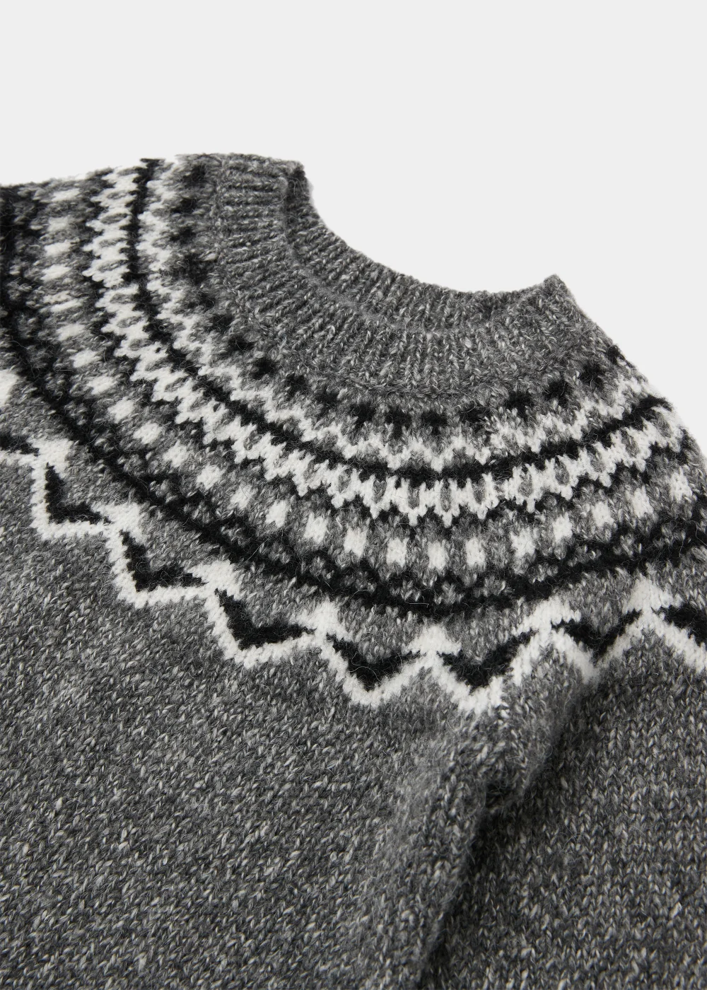 Boys Grey Fair Isle Knitted Jumper - 2-3 Yrs Image 2