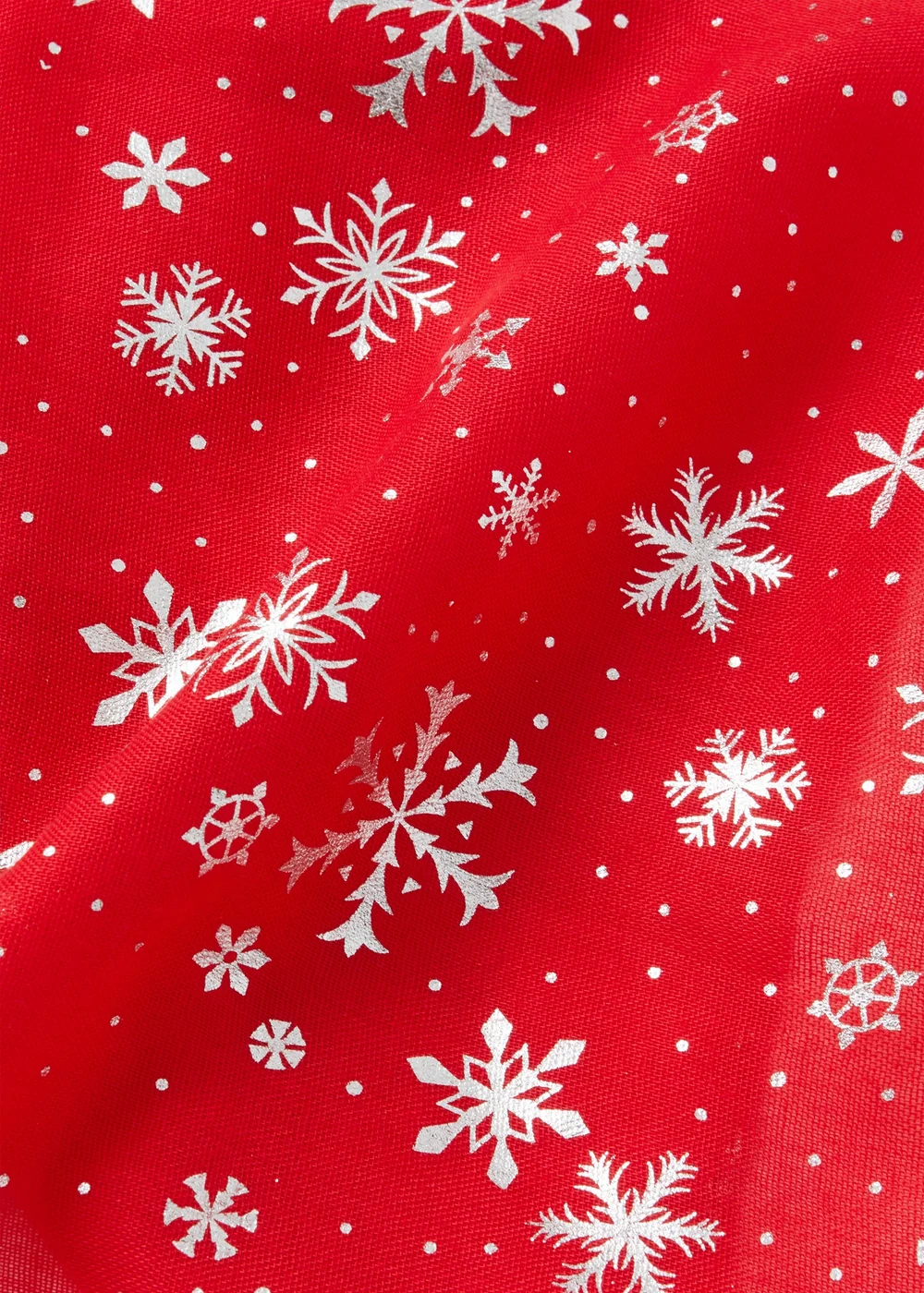 Red Christmas Snowflake Woven Scarf - One Size Image 2