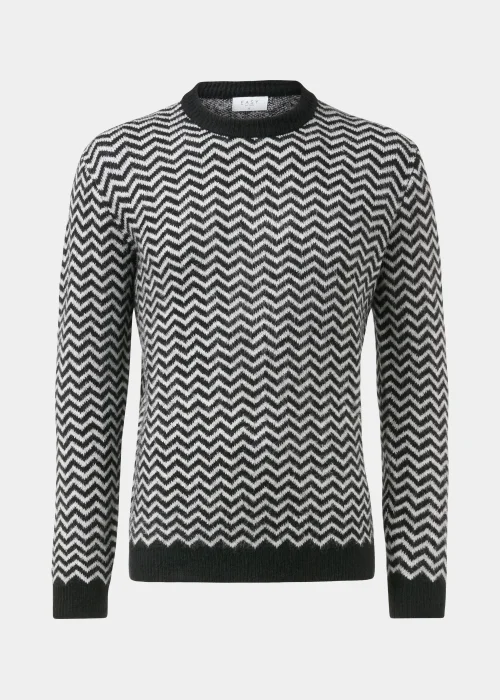 Black Zig Zag Print Sweatshirt - Small Image 5