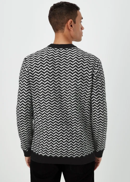 Black Zig Zag Print Sweatshirt - Small Image 2