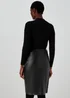 Et Vous Black PU Pencil Skirt - Size 8 Image 2