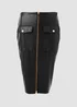 Et Vous Black PU Pencil Skirt - Size 8 Image 5