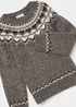 Girls Mini Me Grey Fair Isle Christmas Jumper (4-13yrs) - Age 4 Years Image 2