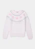 Girls Pink Fair Isle Knitted Jumper (4-13yrs) - Age 4 Years Image 1