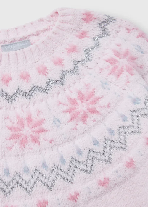 Girls Pink Fair Isle Knitted Jumper (4-13yrs) - Age 4 Years Image 2