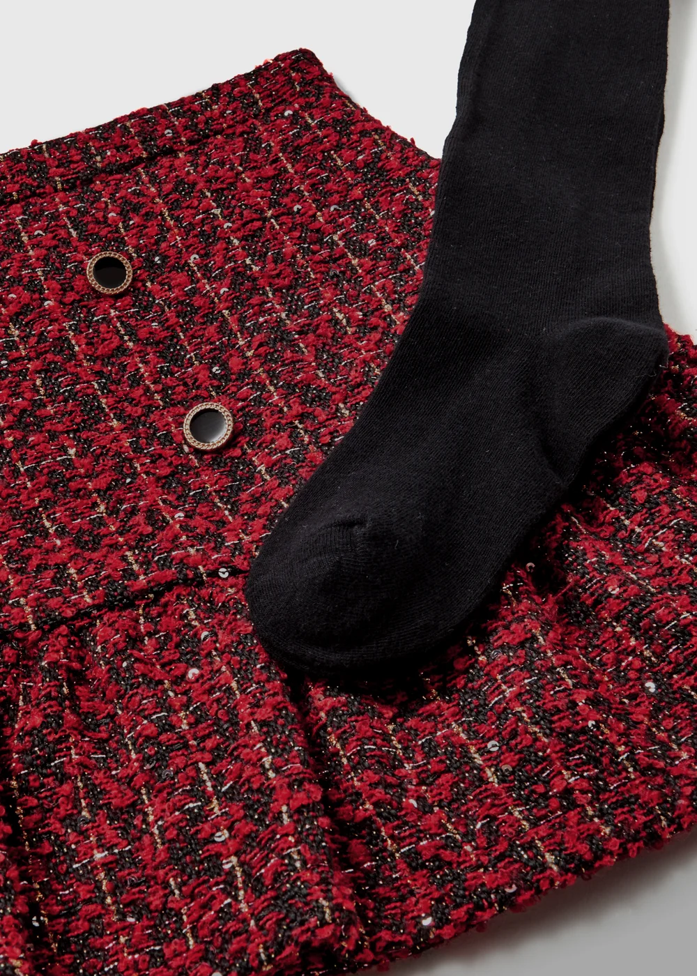Girls Red Check Skirt & Tights Set (4-13yrs) - 8 Yrs Image 2