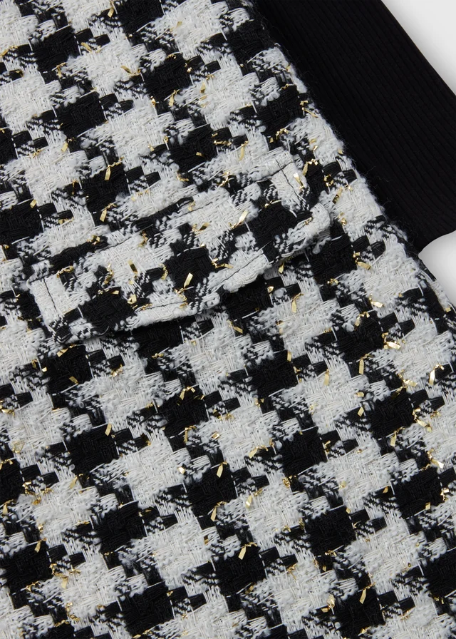 Girls Monochrome Check Boucle Pinafore & Top Set (4-13yrs)