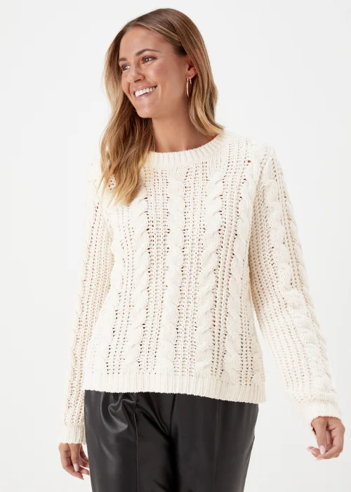JDY Josia Ecru Cable Knit Jumper - 8 Image 1