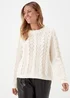 JDY Josia Ecru Cable Knit Jumper - 8 Image 1