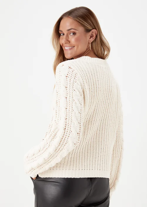 JDY Josia Ecru Cable Knit Jumper - 8 Image 2