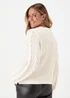JDY Josia Ecru Cable Knit Jumper - 8 Image 2