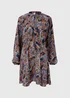JDY Cana Multicoloured Print Long Sleeve Mini Dress - 8 Image 5