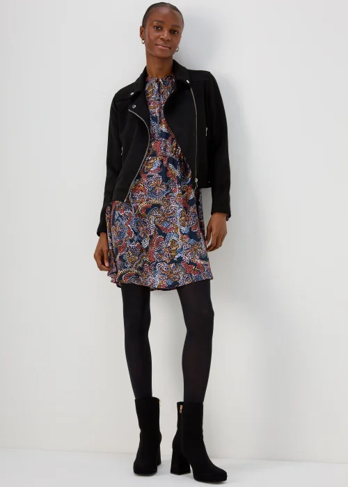 JDY Cana Multicoloured Print Long Sleeve Mini Dress - 8 Image 4