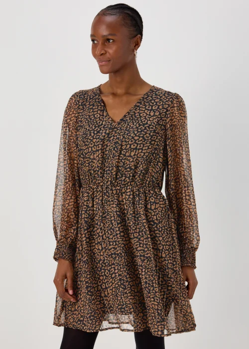 JDY Cody Brown V Neck Long Sleeve Dress - 12 Image 1