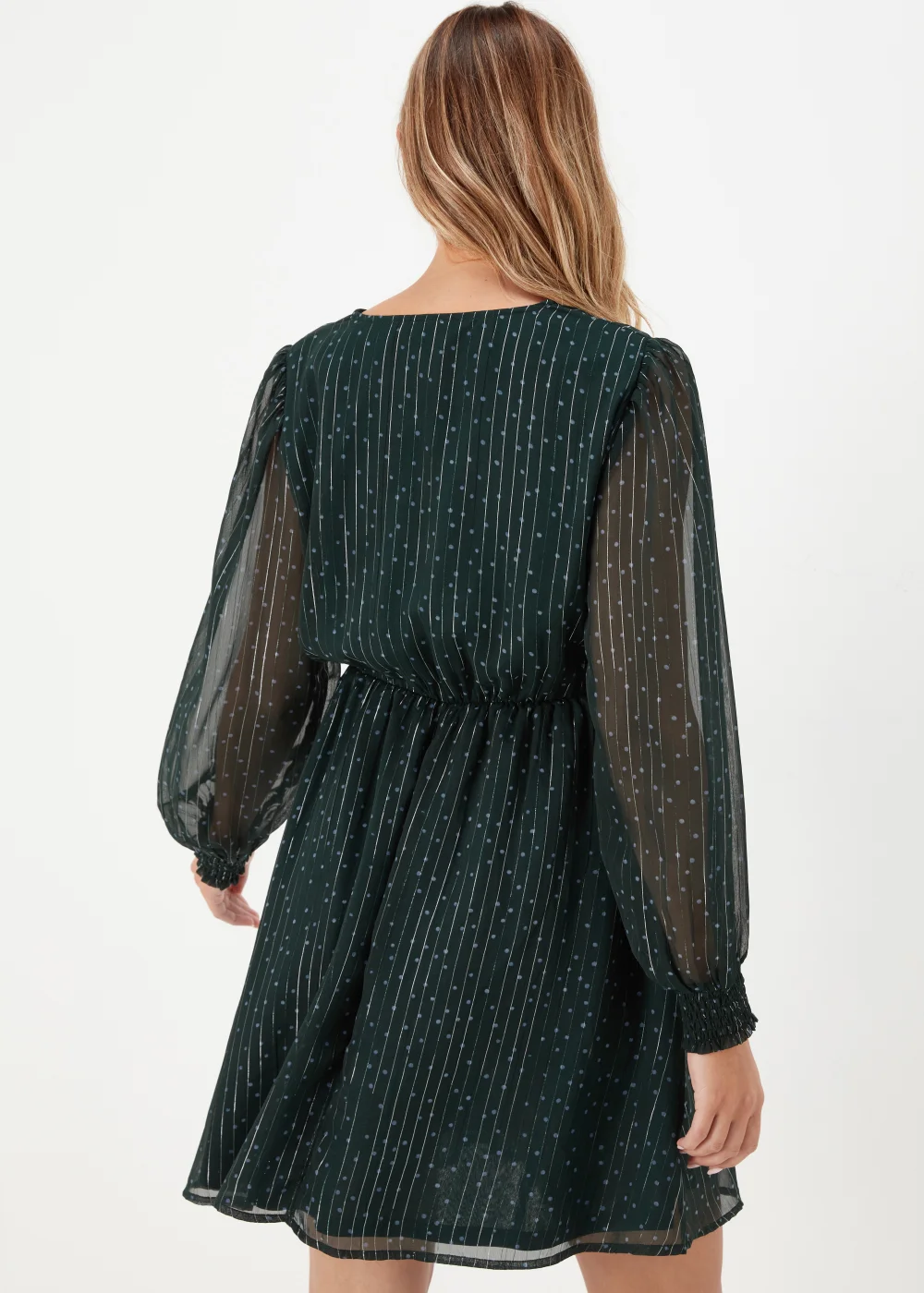 JDY Cody Green V Neck Long Sleeve Dress - 8 Image 2