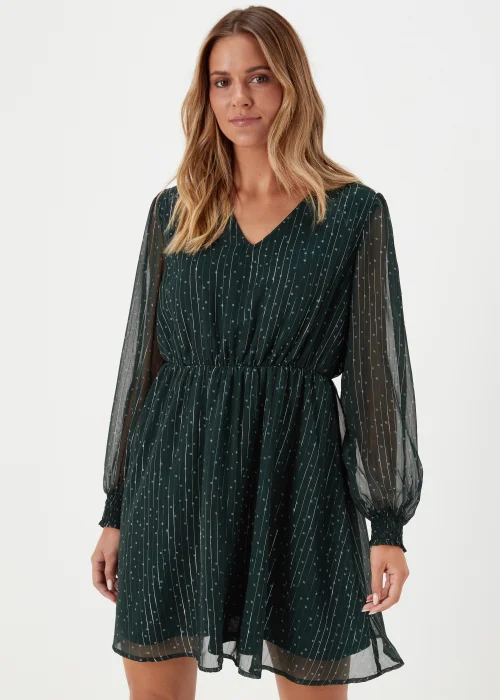 JDY Cody Green V Neck Long Sleeve Dress - 8 Image 1