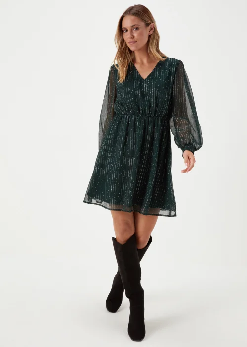 JDY Cody Green V Neck Long Sleeve Dress - 8 Image 4