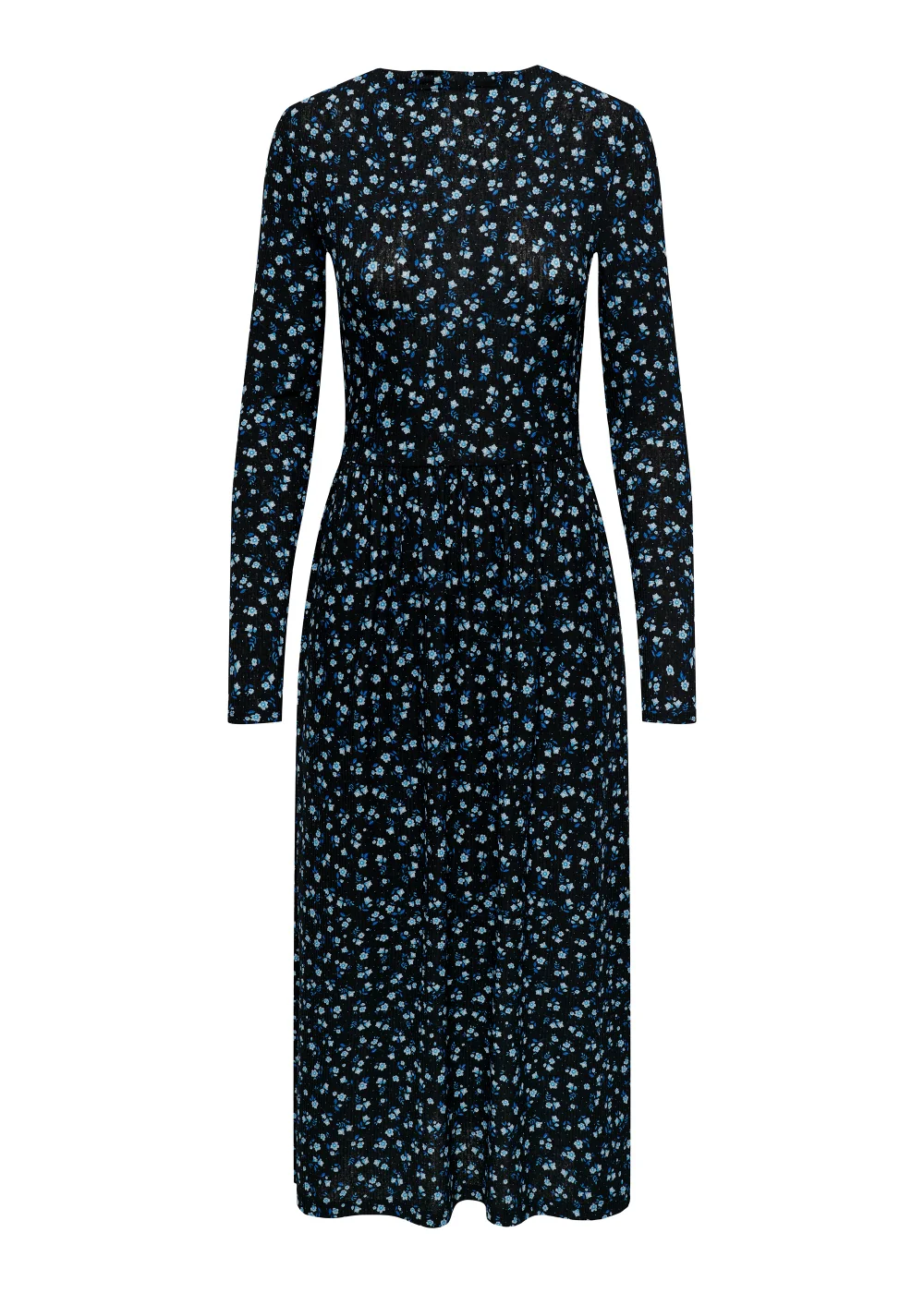 JDY Blue Floral Print Long Sleeve Midaxi Dress - Size 8 Image 1