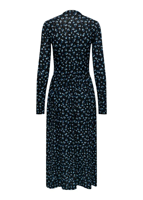 JDY Blue Floral Print Long Sleeve Midaxi Dress - Size 8 Image 2