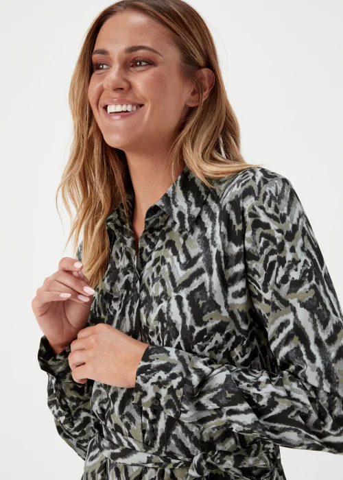 JDY Caine Black Long Sleeve Midi Shirt Dress - 8 Image 3