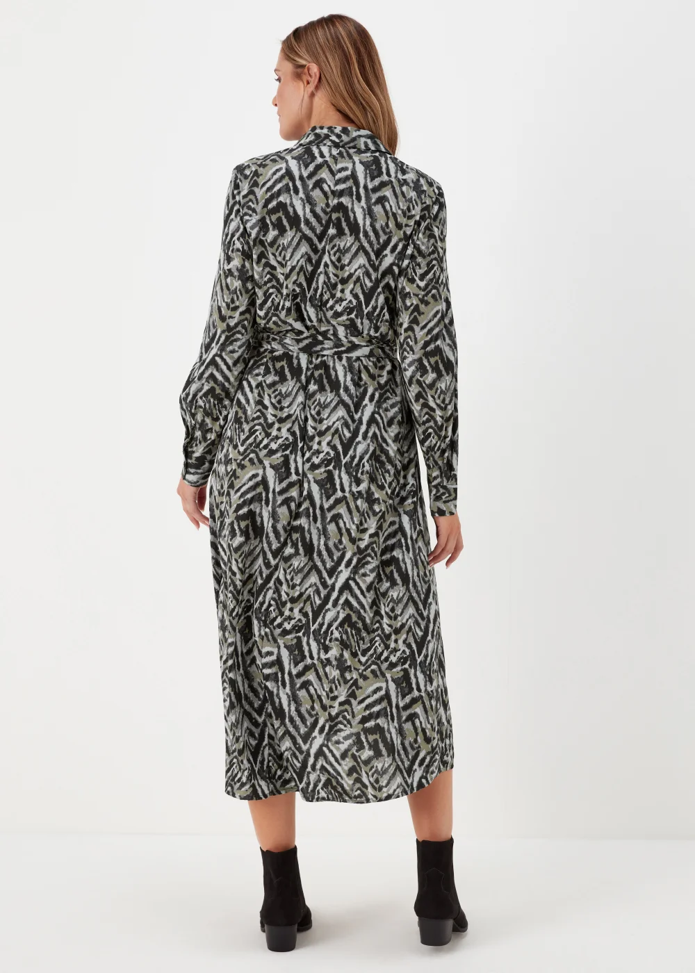 JDY Caine Black Long Sleeve Midi Shirt Dress - 8 Image 2