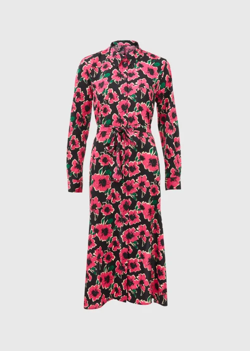JDY Caine Pink Floral Midi Shirt Dress - 10 Image 5