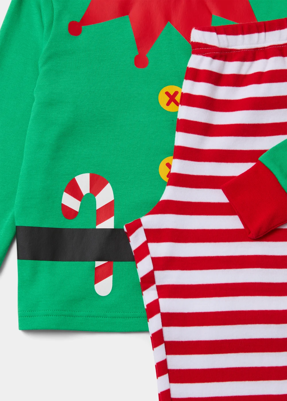 Kids Green Christmas Elf Pyjama Set (9mths-5yrs) - Age 9 - 12 Months Image 2