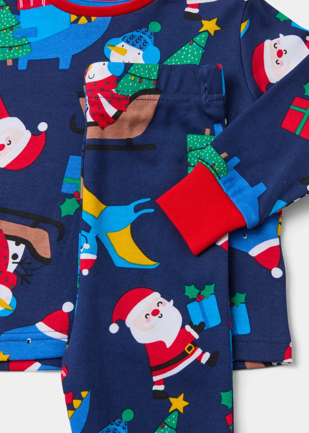 Boys Navy Christmas Print Pyjama Set (9mths-5yrs) - Age 9 - 12 Months Image 2