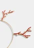Gold Christmas Reindeer Antler Headband - One Size Image 2