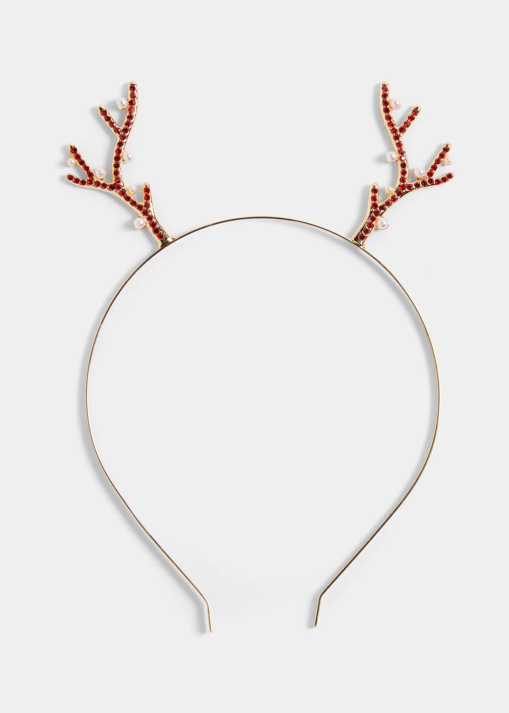 Gold Christmas Reindeer Antler Headband - One Size Image 1