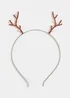 Gold Christmas Reindeer Antler Headband - One Size Image 1