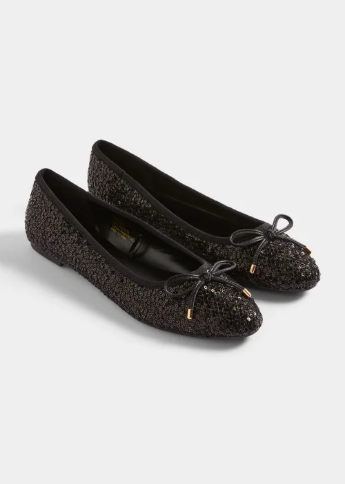Black Sequin Ballet Flats - Size 3 Image 1