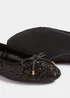 Black Sequin Ballet Flats - Size 3 Image 2