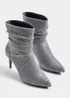 Silver Glitter Slouch Point Heels - Size 3 Image 1