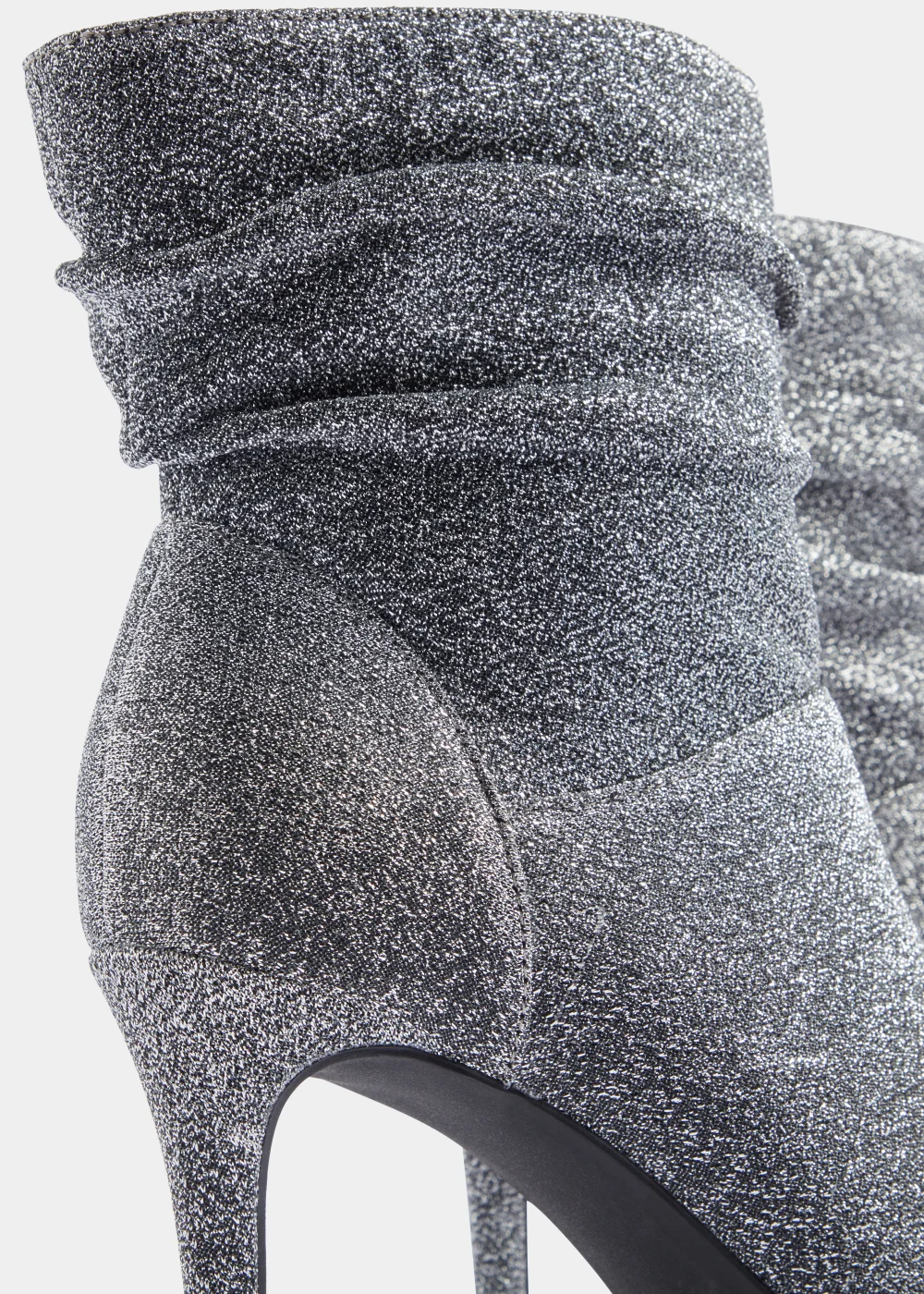 Silver Glitter Slouch Point Heels - Size 3 Image 2