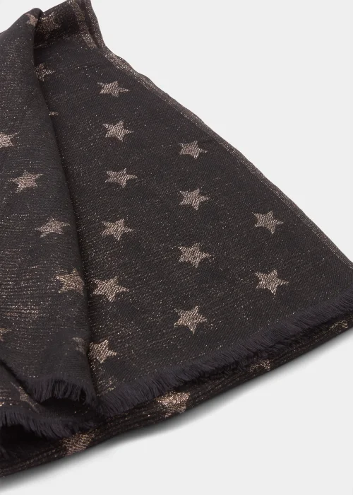 Black Star Woven Scarf - One Size Image 2